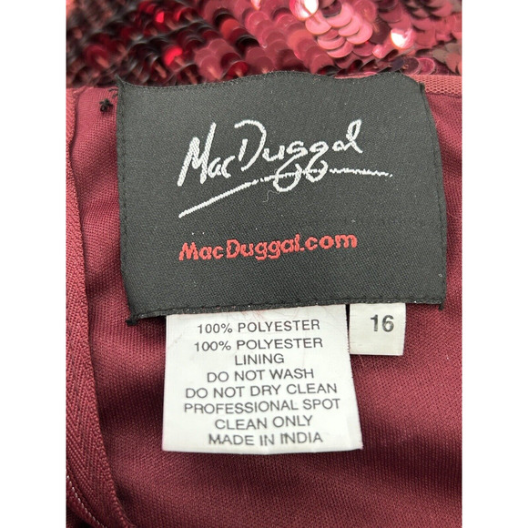 Mac Duggal 93540 Size 16 Embellished Cap Sleeve Cowl Neck Trumpet Gown Red NWT - Picture 11 of 14